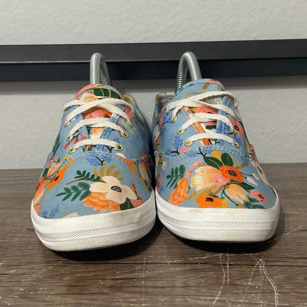 Keds Champion X Rifle Paper Co Women’s Casual Comfort Shoes Size 8.5 Floral Blue - Picture 2 of 8